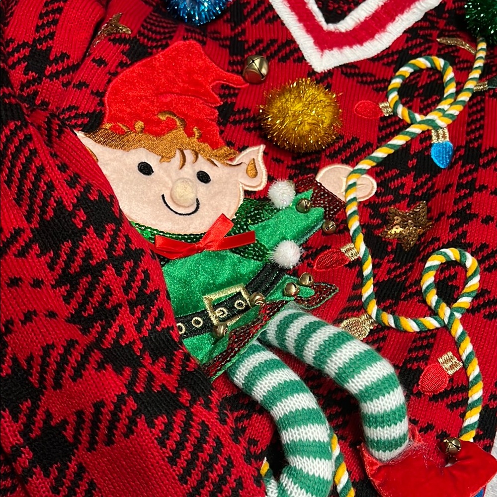 United States Sweaters Red and Green V-Neck Sweater